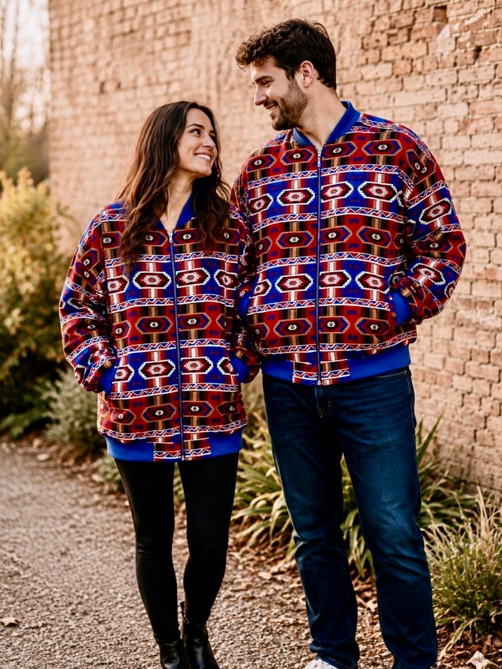 Vintage Unisex Silk Club Southwestern Bomber Jacket